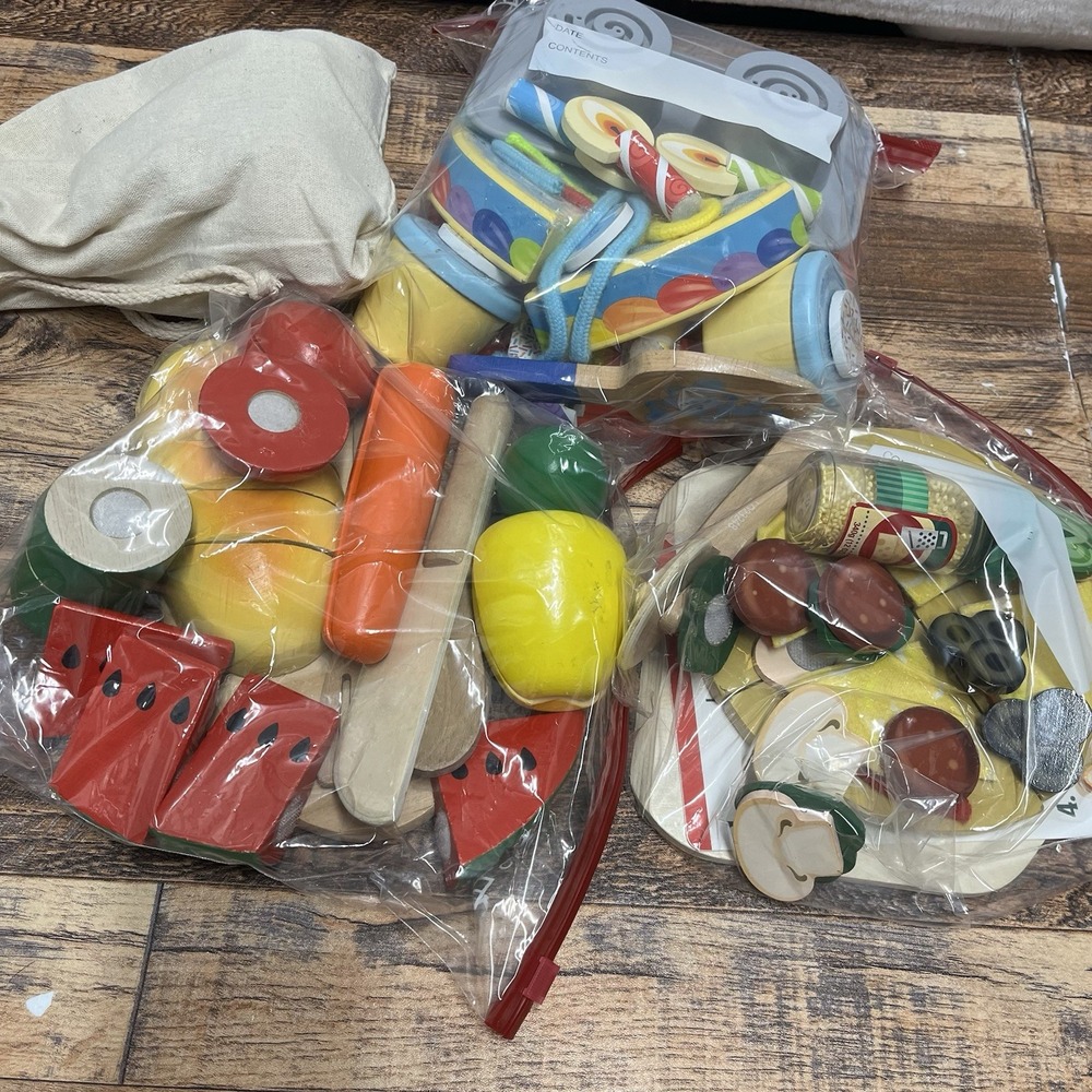 Melissa & Doug Wooden Play Food Sets & Other Brand Miscellaneous Lot